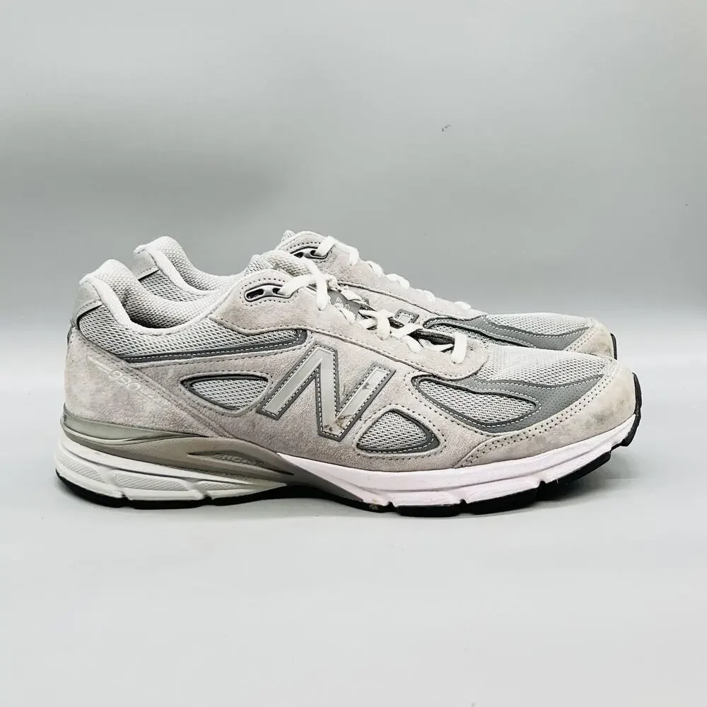New Balance Shoes Men 13 Gray Suede 990v4 Road Running Athletic Sneaker Made USA